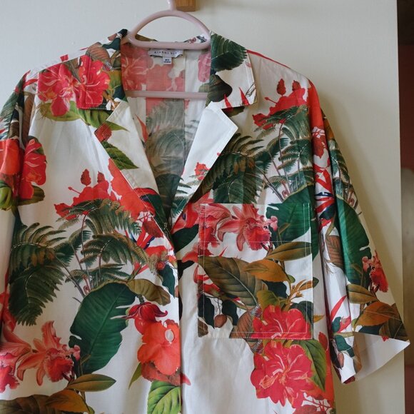 Gianni Bini Thea Camp Shirt XS S Medium M SM Small Hawaiian Tropical Bliss vacay - Picture 6 of 16